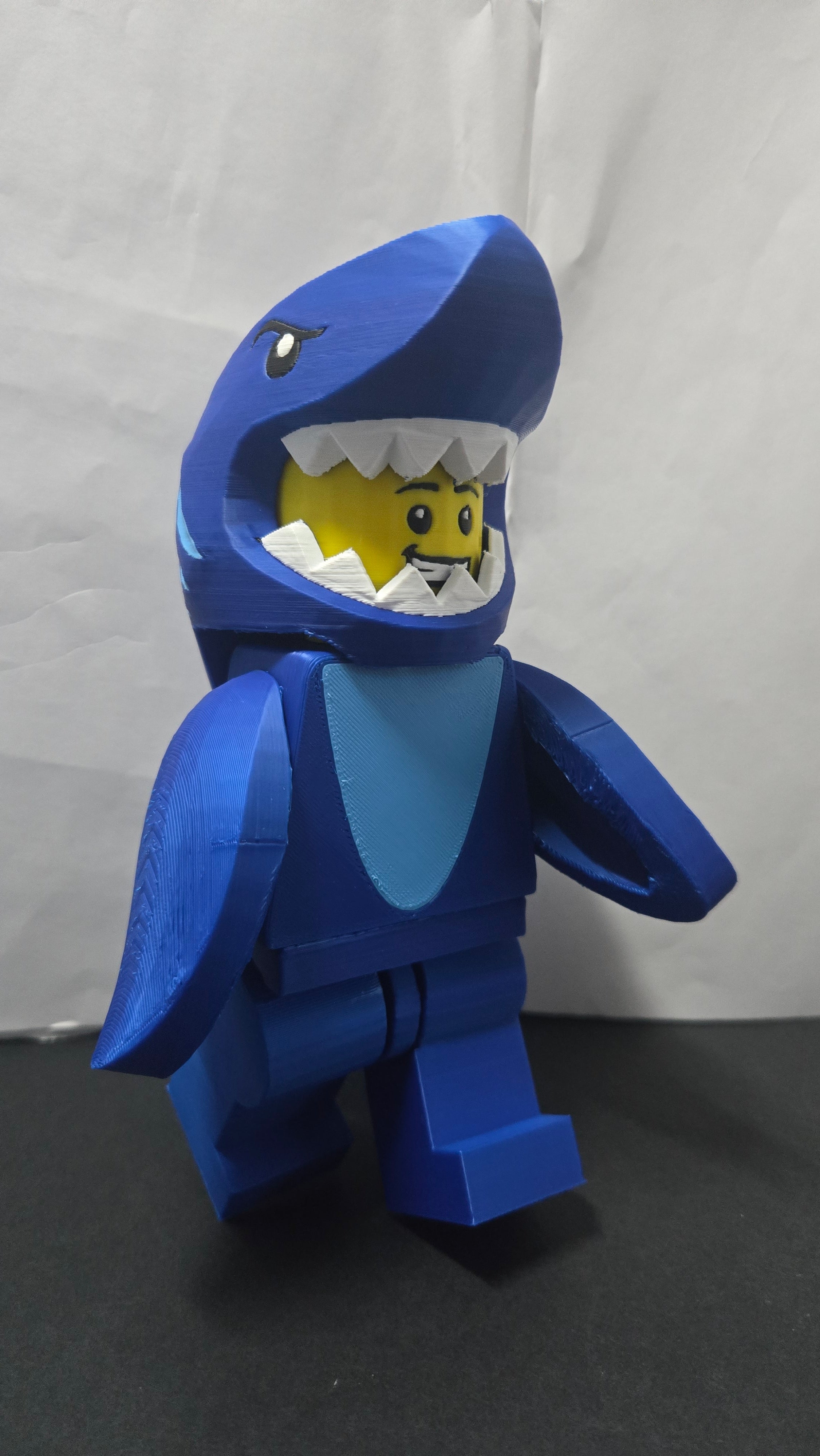 Shark Suit Guy Lego Minifig Mega Figure | Scaled Full Size 3D Printed Figure