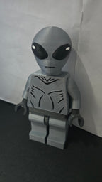 Classic Grey Alien Lego Minifig Megafig | Scaled Oversized 3D Printed Figure