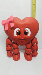 Valentine's Day: Heart with Pink Bow Figure | 3D Printed Desk Decor Gift