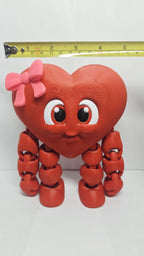 Valentine's Day: Heart with Pink Bow Figure | 3D Printed Desk Decor Gift