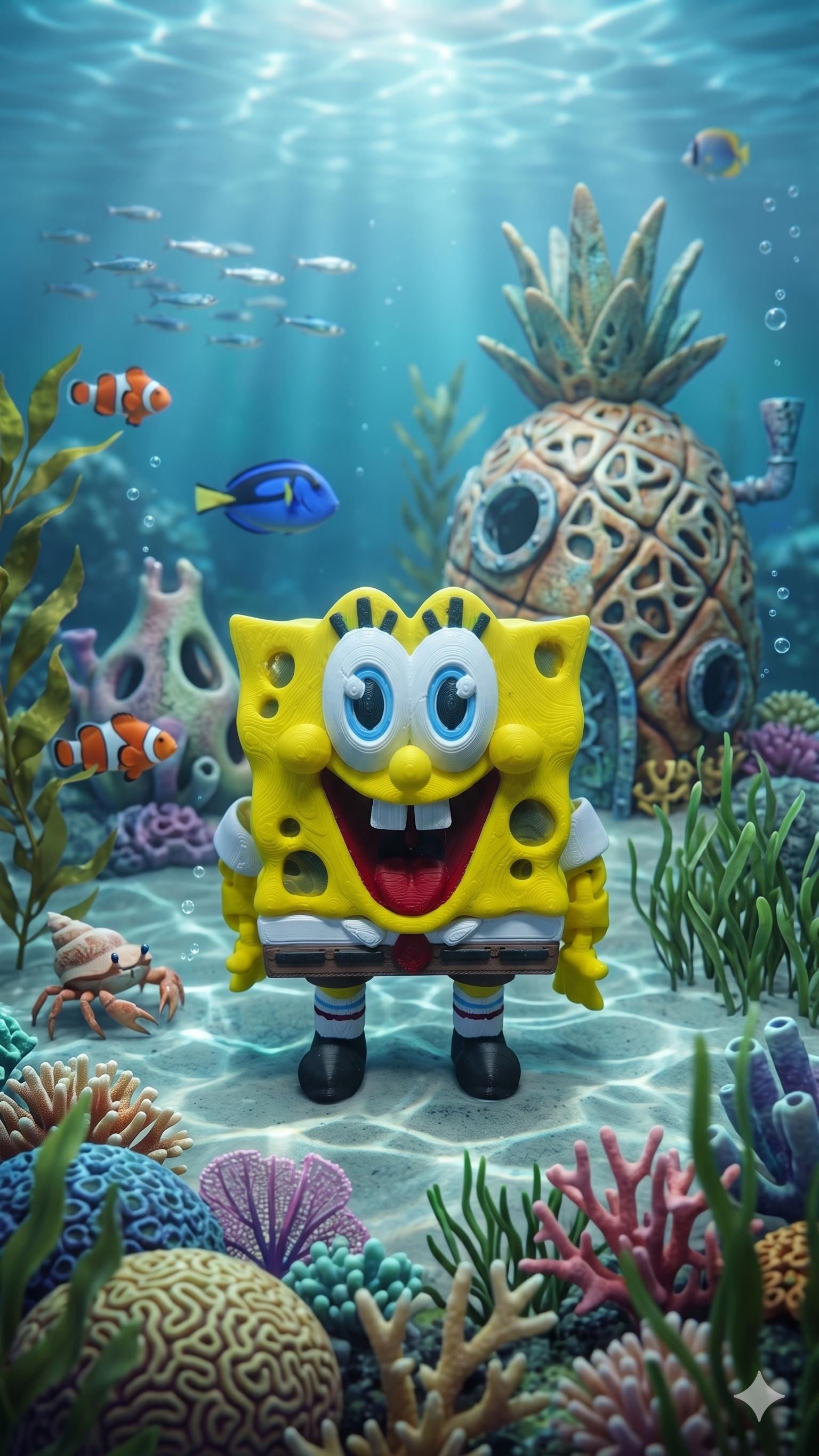 3D Printed Spongebob Flexi | Bikini Bottom Figure
