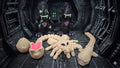 Full overview of the Xenomorph hive set including eggs, Facehugger, Chestburster, and two full-grown Xenomorph warriors