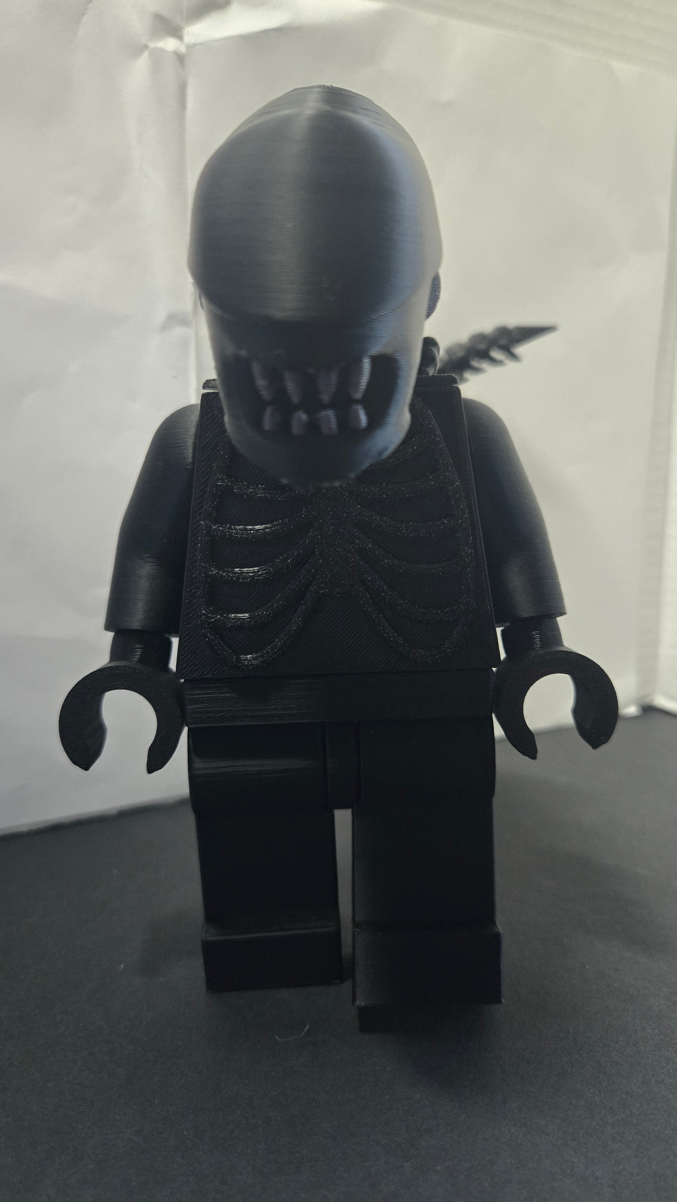 Straight front view of the scaled oversized Alien Xenomorph figure showcasing the ribbed torso detail