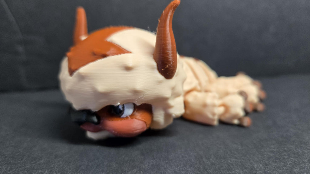 Right side view of the jointed Appa figure to demonstrate structural movement