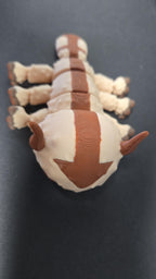 Rear view of the 3D printed Appa figurine showcasing the brown arrow markings along his back