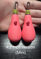 Comparison shot showing the standard size and the 4.2-inch mini variant of the cotton candy cocoon prop