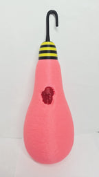 Close-up view of the trapped victim's face inside the 3D printed cotton candy cocoon