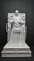 Straight front view of the unpainted 3D printed Cenobite diorama statue