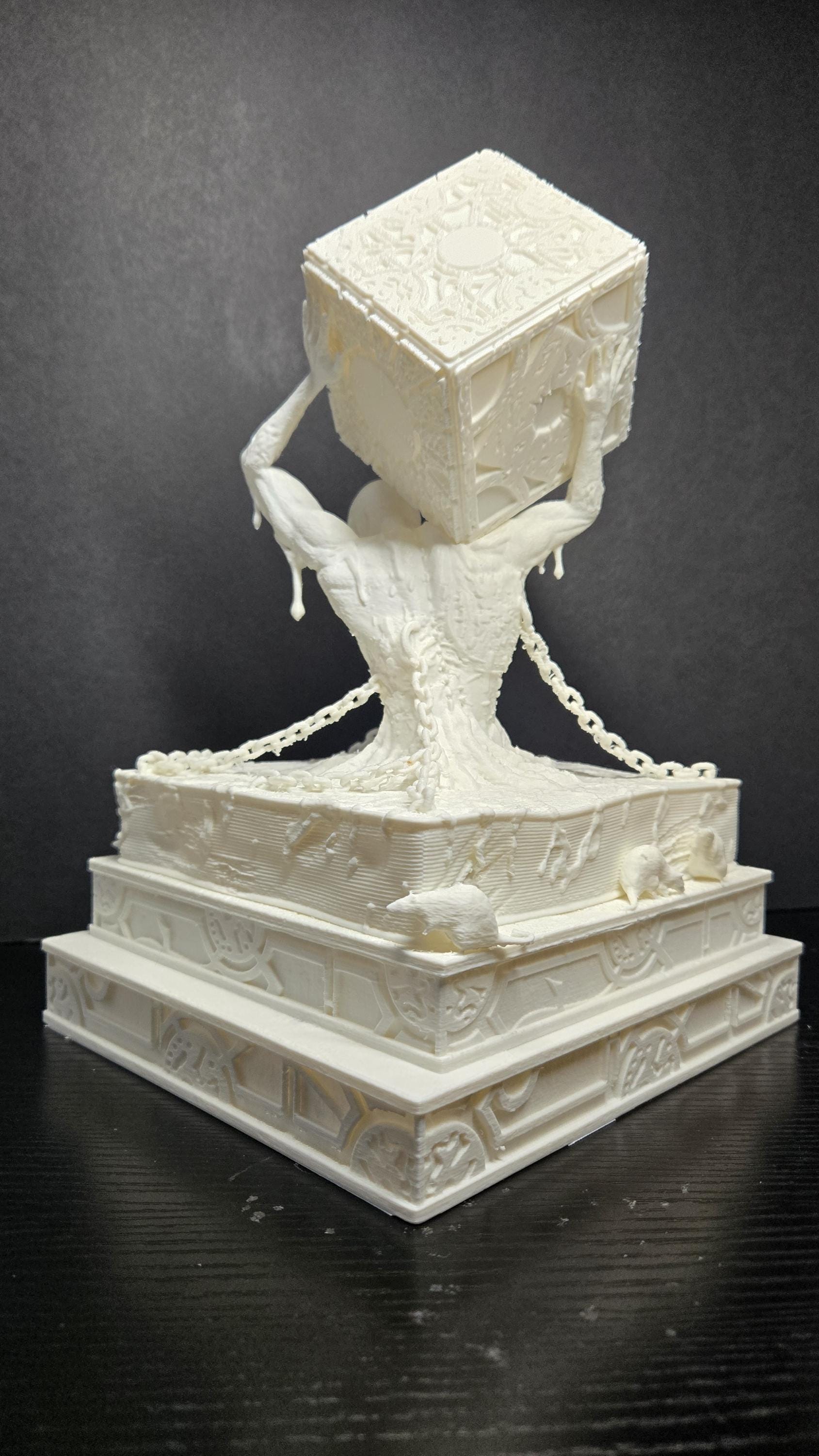 Three-quarter view of the unpainted Hellraiser summoning diorama showcasing its scale and complex detail