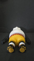 The bottom of the 3D printed Po flexi figure's feet, highlighting the clean print layers and multi-color pad details on the paws