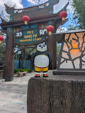 Full-color 3D printed Kung Fu Panda Po flexi figure standing upright on a flat surface as the main product view
