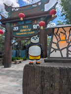 Full-color 3D printed Kung Fu Panda Po flexi figure standing upright on a flat surface as the main product view