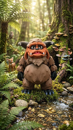 Full-color 3D printed Labyrinth Ludo flexi figure standing upright on a flat surface showing a complete front view