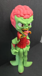 Right side view of the jointed Martian figure slightly flexed to demonstrate the dynamic movement of the arm and leg segments