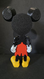 Rear view of the 3D printed Mickey Mouse figurine showcasing the clean jointed interlocking segments