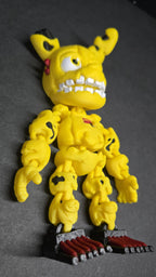 Three-quarter right side view of the flexible Spring Trap figure showcasing the ears, arm joints, and suit texture