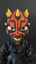 Full-color 3D printed Star Wars Darth Maul flexi figure standing upright on a flat surface as the main product view
