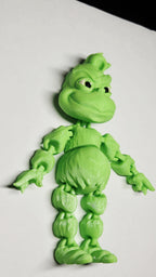 Straight front view of the 3D printed grumpy holiday star flexi figure